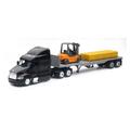 New-Ray Toys Peterbilt 387 Flatbed With Forklift & Hay Bale, 12PK SS-15123J